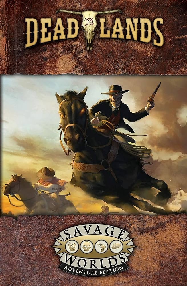 Pack Deadlands (Savage Worlds): Libro Básico + 2 aventuras + mapa + extras